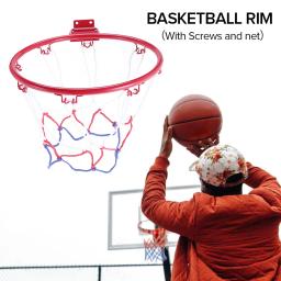 Basquete de parede, aro de metal pendurado, cesta bola com parafusos, esporte indoor e ao ar livre, 32cm - Image 6