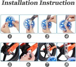Estabilizador de rodas para crianças, Flash Mute, kit de bicicleta montado para meninos e meninas, 12, 14, 16, 18, 20 Polegada - Image 5