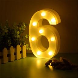 Luzes LED Número para Festa de Aniversário, Lâmpada de Luz da Noite, Suprimentos DIY, Decoração de Natal, Decoração Número, 0, 1, 2, 3, 4, 5, 6, 7, 8, 9, 16 cm, 22cm - Image 1