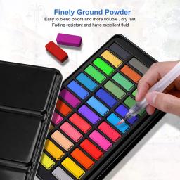 Kit Pintura De Aquarela Com Pincel, Papel De Aquarela, 24/36 Cores Profissional kit De Aquarela, Pigmento - Image 3