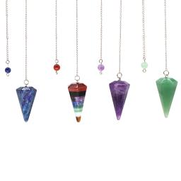 Cura Pêndulo De Cristal Adivinhação Radiestesia, 7 Chakra, Pêndulos De Quartzo, Pedras Preciosas Naturais, Reiki, Wicca, Pingente Espiritual - Image 1