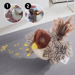 Brinquedo sonoro do pássaro com sons e movimentos de agitação para gatos internos, Brinquedos interativos da pena do gato, Brinquedos da pena do gatinho - Image 1