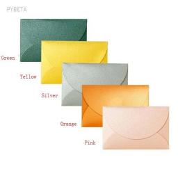100 peças-9*6cm mini tamanho 250gsm envelope de papel pérola cartão de mensagem cartão bancário cartão de membro decorar envelope convite - Image 2