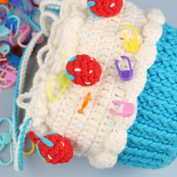 IMZAY Colorido Kit De Agulhas De Tricô Punho De Borracha Com Clipes De Costura Agulhas De Plástico Staniless Aço Tesoura Crochet Ganchos Set - Image 6
