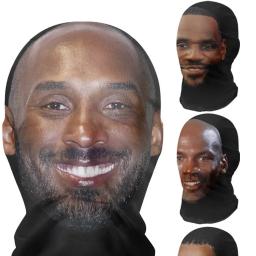 Novo 3d impresso kanye máscara de malha elástica máscara facial completa para homens mulheres cosplay headwear hip hop moda balaclava capuz chapéu chapelaria - Image 2
