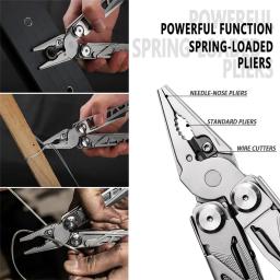 Portátil Multitool de Bolso para Sobrevivência ao Ar Livre, 420 Aço Inoxidável, Alicate, Faca, Chave de Fenda, Camping, Caça e Caminhadas - Image 4
