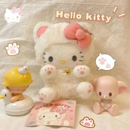 Sanriohello Kitty Plushie Plush Doll, Pingente de mochila de desenho animado recheado, ornamento pequeno, Girl Gift, Spotify Premium, 10cm - Image 1