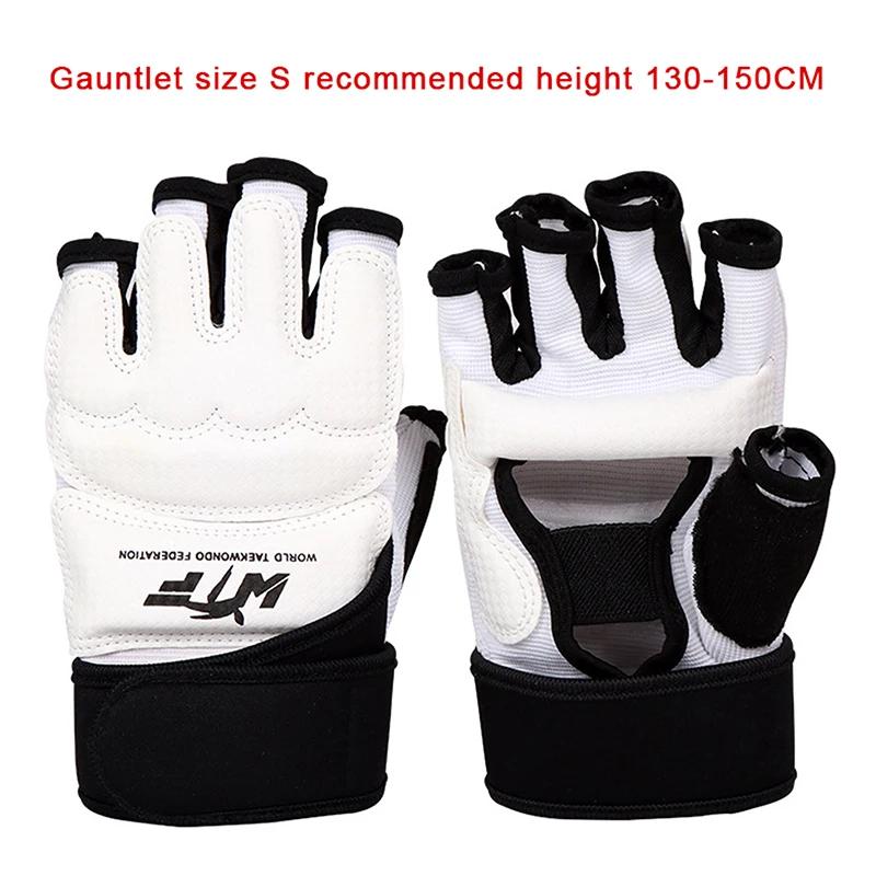 Luvas de couro de Taekwondo para adultos e crianças, protetor de pulso Sparring Karate, boxe, artes marciais, meia de palma - Image 1