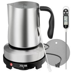 Kit de fabricação de velas com prato quente, panela de fusão de cera, colher de agitação, almofada antiescaldante, novos suprimentos, plug americano - Image 1