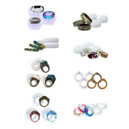 3 pçs resina anel moldes moldes silicone para fazer anéis diy brincos colar pingente artesanato orelhas gato diamante 8 forma - Image 1