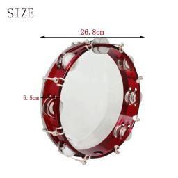 Tambor de mão ajustável para crianças Tamborim ajustável Double Row Jingles, percussão musical, presente de aniversário, brinquedos com peças, 10 polegadas - Image 5