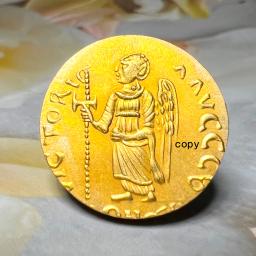 Império Romano do Oriente Moedas Bizantinas, Réplica, Coleção de Moedas de Ouro com Espada, Arte Religiosa, Presente Raro Criatividade - Image 2