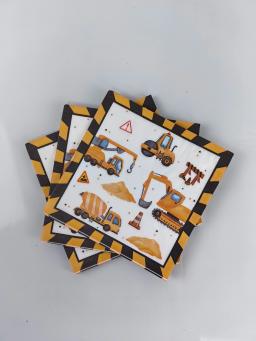 Louça Descartável para Festa, Pratos, Copos, Guardanapos, Toalha De Mesa, Caminhão De Construção, Decoração De Festa, Favores De Escavadeira - Image 5