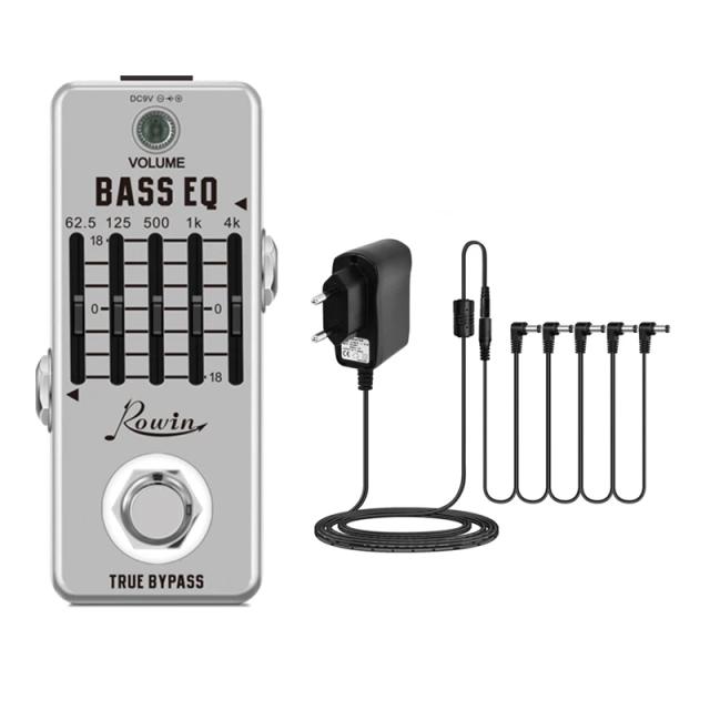 Equalizador Gráfico Mini para Baixo e Guitarra Rowin LEF-317B – Pedal de 5 Bandas com True Bypass