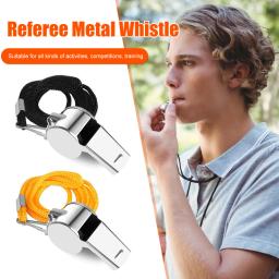 Apitos de árbitro de metal portátil com corda, apito esportivo extra alto, multiuso, futebol, futebol, basquete, treinamento - Image 3