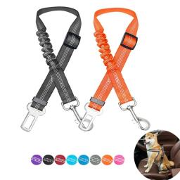 Cinto de segurança ajustável para cães, nylon, amortecimento reflexivo, acessórios elásticos de viagem, cães - Image 1