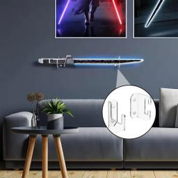 Horizontal espadas Display Hanger, Lightsaber Stand, montagem na parede, acrílico suporte, Clear Rack - Image 4
