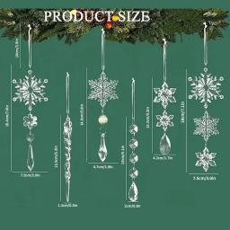 Cristal Decorações De Natal, Floco De Neve De Acrílico, Gota De Sincelo Ornamentos, Decoração De Pendurado De Árvore De Natal, Festa De Ano Novo - Image 6