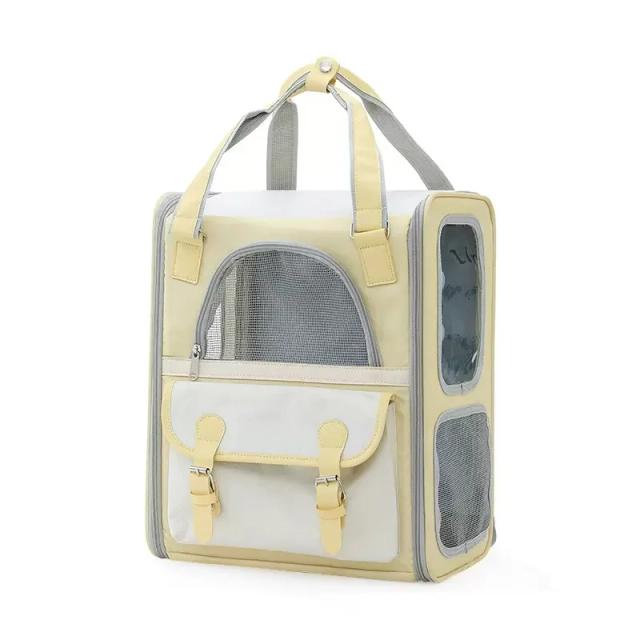 Mochila Dobrável para Cães e Gatos com Malha Respirável e Grande Capacidade para Viagens ao Ar Livre