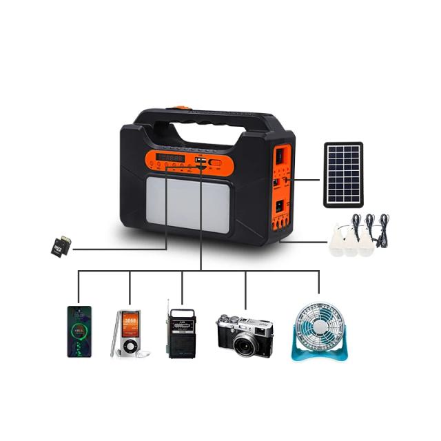 Kit de Luz LED Portátil para Camping com Gerador Solar, Bateria de Chumbo Ácido e Controle PWM para Uso Doméstico