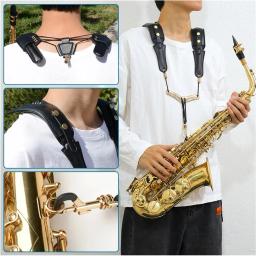 Saxofone de couro cordão, alça de pescoço, proteção para soprano, tenor, alto, barítono, sax, instrumento musical - Image 3
