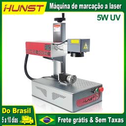 HUNST-Máquina UV portátil pequena da marcação do laser, apropriada para gravar o plástico, PVC, vidro, jade, garrafas de couro, 5W - Image 1