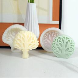 Flat Coral Árvore Silicone Molde, Forma Redonda Árvore, Vida Árvore, Vela, Gesso, Resina Sabão Fazendo Molde, Ferramenta De Cozimento De Chocolate, Decoração Presentes - Image 4