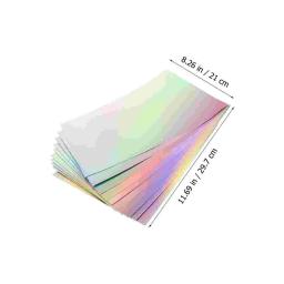 Cardstock Papel Metálico Arco-íris Papelão, Artesanato Holográfico para Criança Grossa, 10 Folhas - Image 3