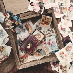100pcs Vintage Loja Cartão Material Retro Cartões Kraft para Deco Papelaria LOMO Cartões Papelaria Notepad Sticky Notes - Image 2