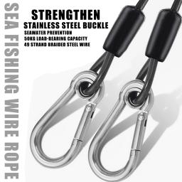 OUYALINE-Telescópico Secure Gear Tether, Cordão Elástico de Pesca Pesado, Corda de Segurança Universal em Aço Inoxidável, 1.5-3m - Image 5