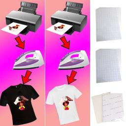 Heat Press Print Paper, T-Shirt Inkjet Sublimação Papel De Impressão, Papel De Transferência Térmica, Pano De Algodão DIY, Ferro, Escuro Claro, A4, 5Pcs - Image 2