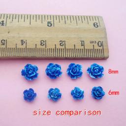 Mini resina flor-como cabochões, 6mm/8mm, acessórios retro para fazer jóias, decoração do prego, diy, 100 pçs/lote - Image 2