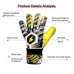 Luvas respiráveis profissionais do goleiro do futebol, Luvas do goleiro do futebol, Acessórios do treinamento dos esportes, dedo completo, proteção da mão - Image 4