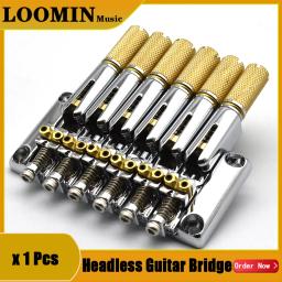 Metal Saddle Bridge para substituição do instrumento Musical, Headless Guitar Acessórios, 6 Cordas - Image 1