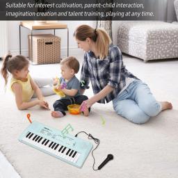 Piano eletrônico com mini teclado, Instrumento musical eletrônico para crianças, 37 teclas - Image 2