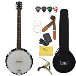 Importado Rose Fingerboard Banjo Guitar, Instrumento Musical Iniciante, Presente com Saco, Tuner Strap Parts, 6 Cordas - Image 1