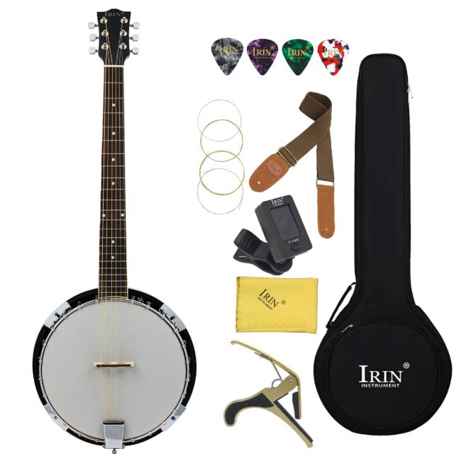 Banjo de dedo Rose: Instrumento musical para iniciantes com acessórios completos e design importado