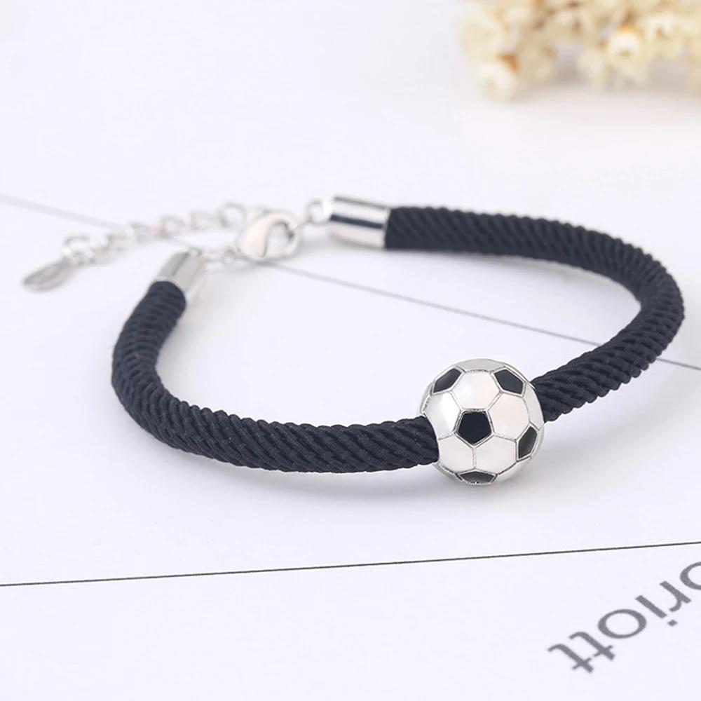 Futebol aço inoxidável colar e pulseira, futebol pingente, pingente pulseiras para os amantes, casal, filha, filho - Image 1