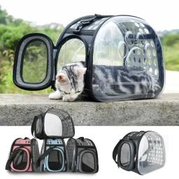 Dobrável Transparente Pet Carrier Bag, Cat Cage, Portátil, Viagem, Respirável, Transporte, Cesta, Mochila, Bolsa, Pet Supplies - Image 1