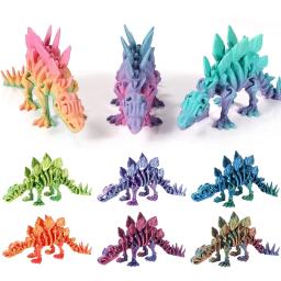 Ornamentos impressos em 3D, figuras de modelo de dinossauros, esqueleto articulado flexível, artesanato de mesa, estátua, brinquedos, decoração - Image 1