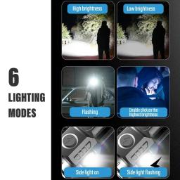 Mini lanterna led recarregável, luz de acampamento com luzes laterais e abajur traseiro com ímã adequado para explorar, acampar - Image 6