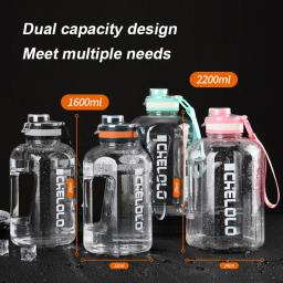 Garrafa Esportiva Tritan Livre BPA, Chaleira Grande, Copo de Água Bebida, 1,5 2 L, 1600ml, Garrafa de Água Bebida - Image 5