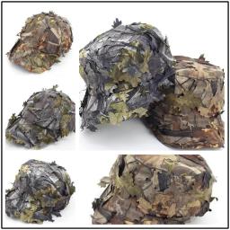 Tampão de camuflagem militar tático ao ar livre, proteção solar, 3D Bionic Leaf, Chapéu de caça Camo do exército - Image 6