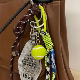 Chaveiro personalizado com decoração de beisebol badminton, pingente de bolsa estilo esportivo moda casual legal - Image 5