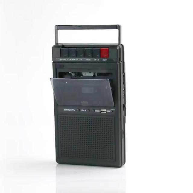 Gravador de Cassetes Portátil Retro Player de Fita Walkie-Talkie 2 em 1