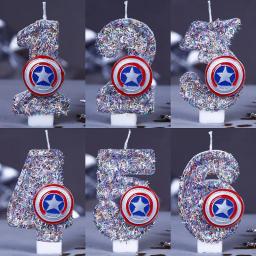 Bolo de Aniversário Infantil Velas, Material de Festa, Decorativo, Votivo, Boy Number, Sparkles - Image 1