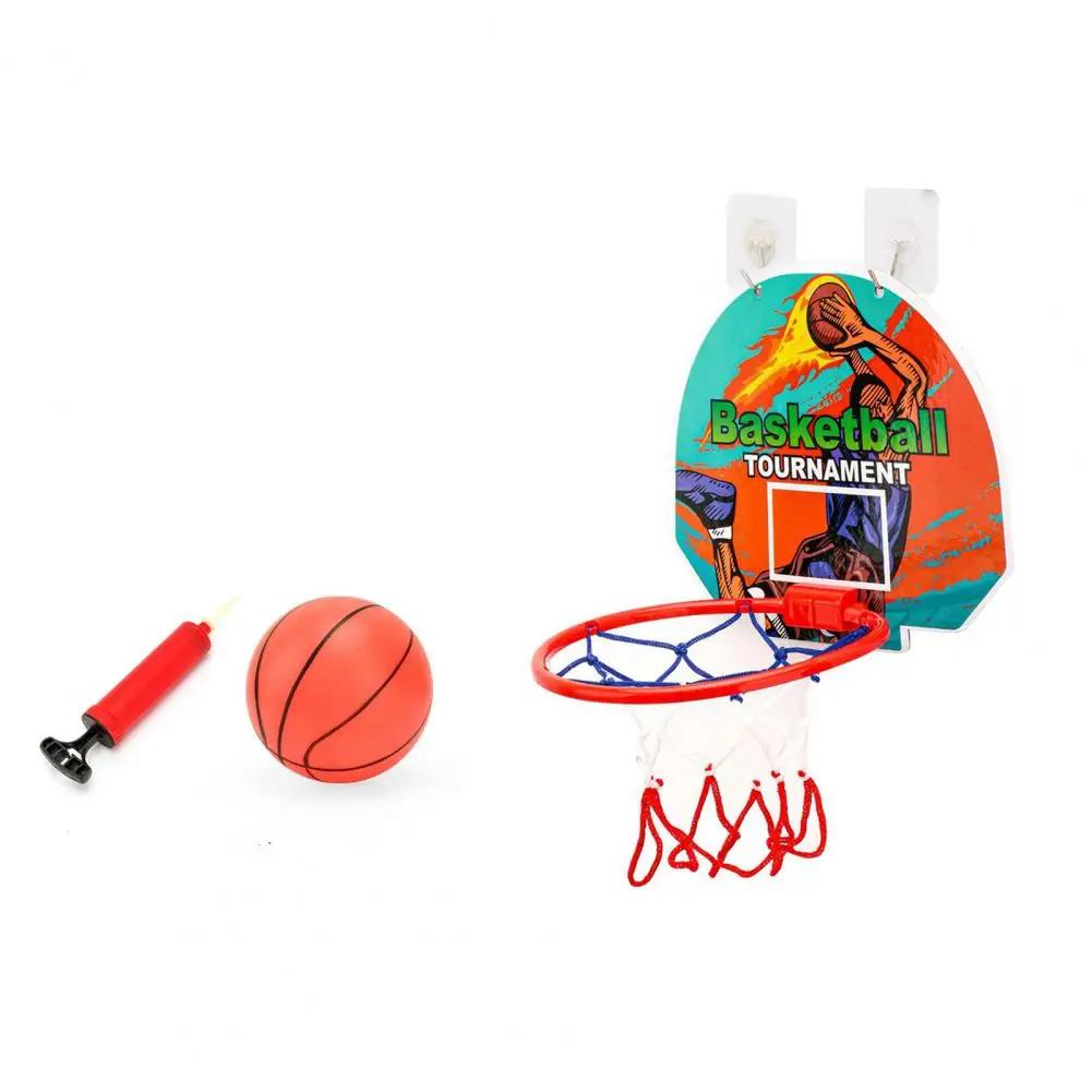 Kit de basquete com bomba de bola para crianças, mini aro de basquete, brinquedo esportivo indoor e outdoor, fácil instalação, 1 conjunto - Image 1