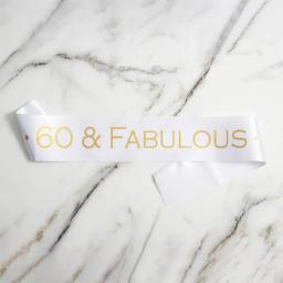 Faixa de aniversário cetim para homens e mulheres, cintura de ombro, decoração de aniversário, 60 e fabuloso, 60 ° aniversário, homens velhos, 1pc - Image 3