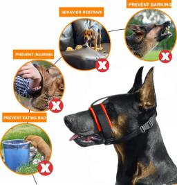 Focinho anti-mordida respirável do cão, Tampa da boca para cães pequenos médios grandes, Focinho macio seguro ao ar livre do animal de estimação - Image 3