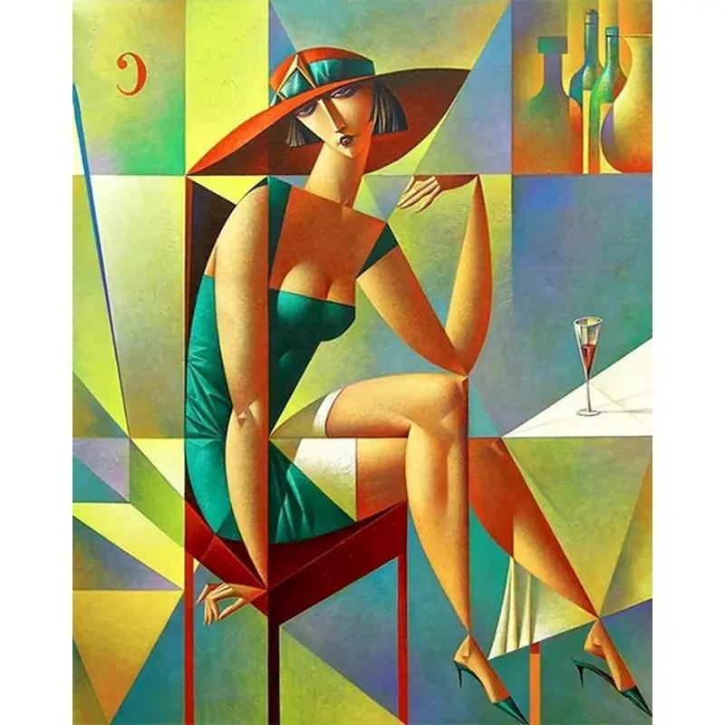 CHENISTORY Pintura Moderna Por Número Abstrato Mulher Desenho Na Lona Pintado À Mão Acrílico Imagem Por Número Kits Decoração Home - Image 1